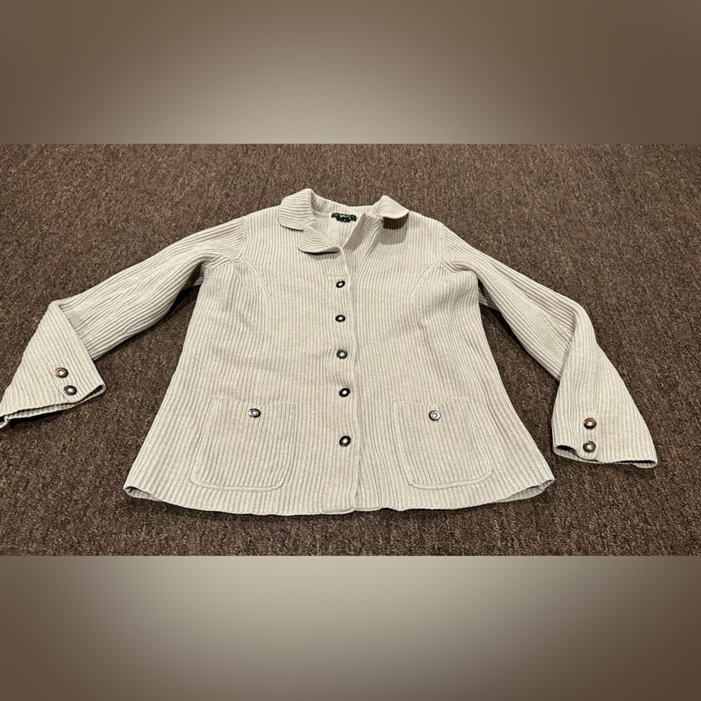 EUC Eddie Bauer Sz 6 Long Sleeve sweater Button up cardigan ribbed warm